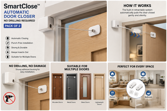 SmartClose™ Automatic Door Closer – No Drilling Required (Pack of 2)